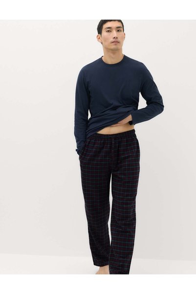 Marks & Spencer Set de pijamale din bumbac pur, cu carouri, periat
