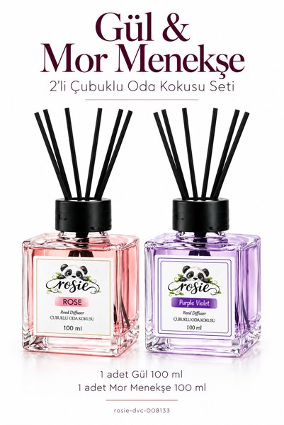 Rosie Gül ve Mor Menekşe 2’li Çubuklu Oda Kokusu 100 ml