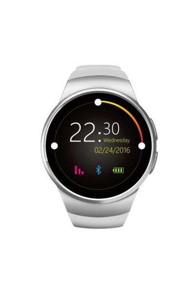 OEM Smartwatch KW18 1,3″ με υποδοχή SIM/TF, μέτρηση καρδιακών παλμών, ασημί χ...