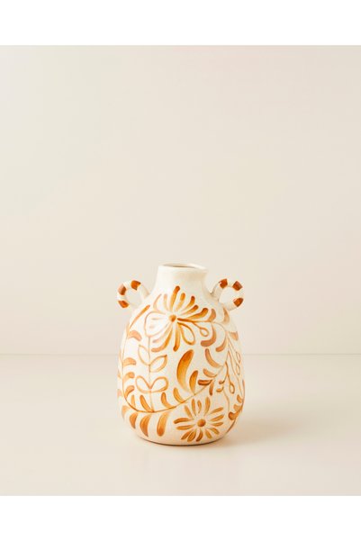 English Home Salina Seramik Vazo 24 cm Krem-Kahverengi