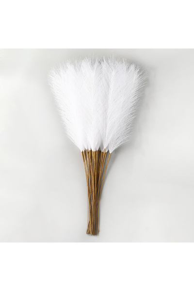 Choice 20pcs white 20PCS Artificial Faux Bulk Pampas Grass 55CM Boho Decor Fl...