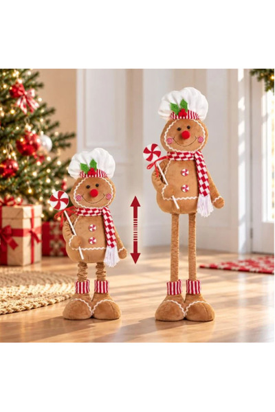 UnderShop Christmas Decorative Figurine Gingerbread Man Candy with Telescopic...