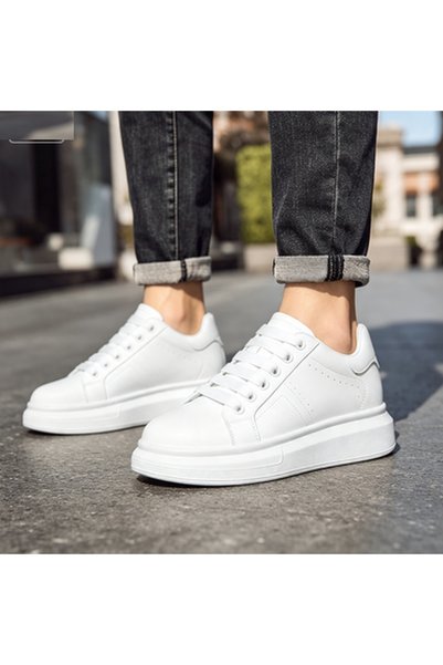 SNEAKERS Adidasi barbati albi, casual, street style, pentru barbați