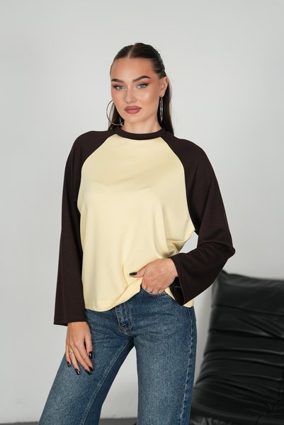 Moda Palmiss سترة نسائية طويلة الأكمام بياقة دائرية، مناسبة للاستخدام اليومي.