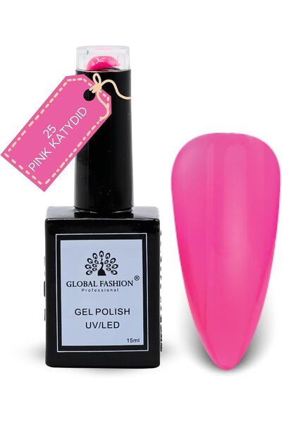 GLOBAL FASHION Professional Black Elite Gel Nail Polish 025 Pink Katydid (Hot...