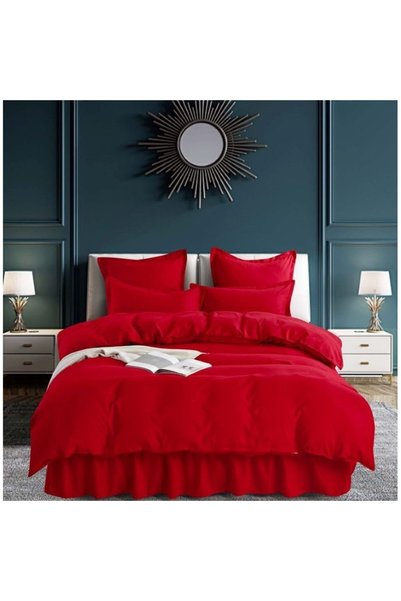 JOJO HOME Double bed linen, with ruffles, Jojo Home, 6 pieces, 2 people, Plai...
