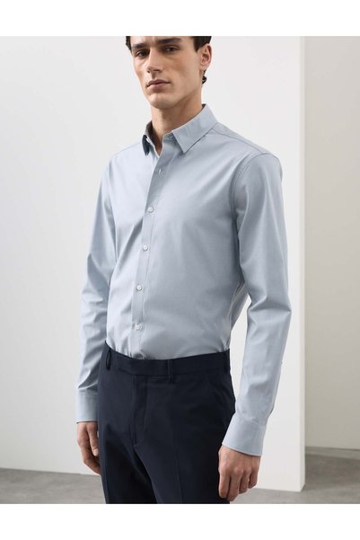 Marks & Spencer Slim Fit Bumbac Elastic 360 Flex ™   Cămașă