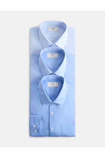 Marks & Spencer Set de 3 cămăși slim fit, ușor de călcat