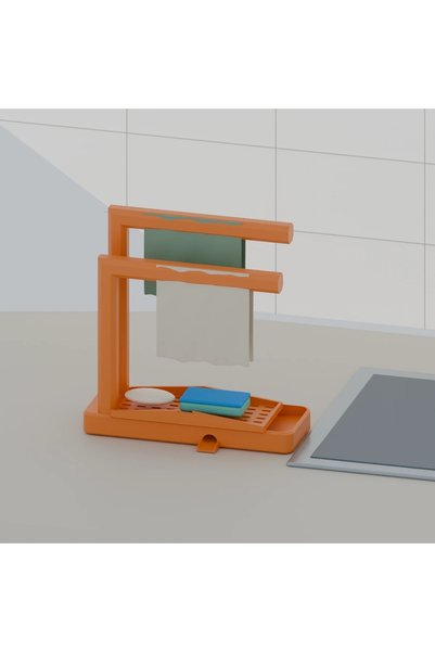 OEM Organizator de chiuvetă cu tavă de scurgere, 23,5 × 22,6 × 8,1 cm - Porto...