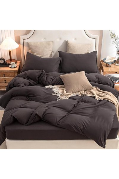 PUREGAIN PURE ERA Jersey Knit Duvet Cover Set 100% T-Shirt Heather Cotton Sup...