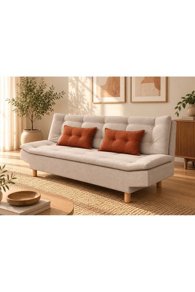Uvi Collection PAPİLLON YATAKLI ÜÇLÜ KOLTUK KREM