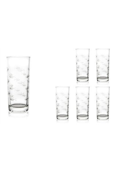 Mikasa Moor Set of 6 Fish-Shaped Water Glasses, 300 ml