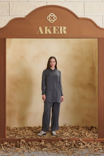 Aker Gray Half-Sleeve Tunic