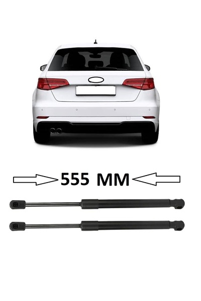 cme parts Audi A3 HB Sportback 2013-2020 Uyumlu Sağ + Sol Takım Bagaj Amortisörü 2 Adet 555MM 8V4827552
