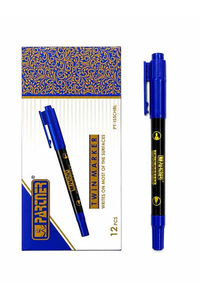 Partner Twin Marker | CD Marker | laundry Marker Blue- Pack of 12