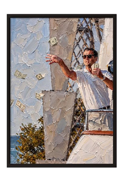 Postifull "The Money-Spewing Man" Figure Poster – Black-Framed Artwork No. 16...