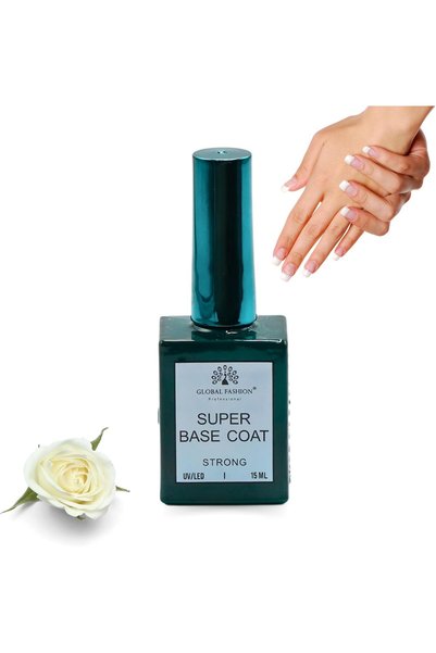 GLOBAL FASHION Professional Clear Rubber Base Coat - UV/LED Soak-Off Gel Poli...