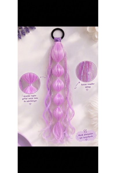 LİLA BUBBLE TİNSEL DESENLİ SAÇ