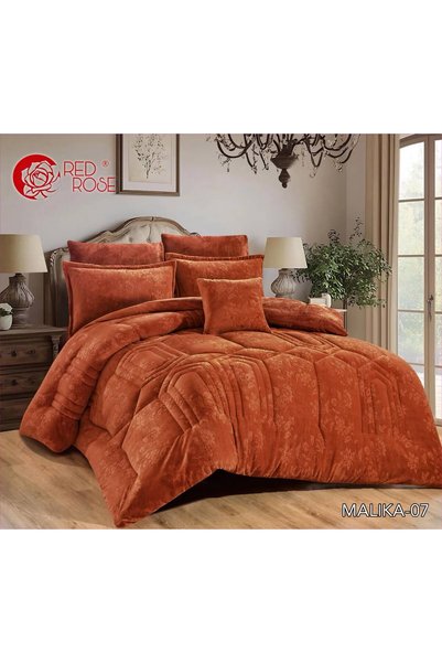 REDROSE COLOR Queen Duvet 1/2 Winter Fur Quilted - Double Sided with Fixed Fi...