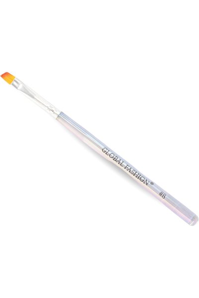 GLOBAL FASHION Professional Gel Nail Flat Synthetic Brush Set #4, 6, 8 - Perf...
