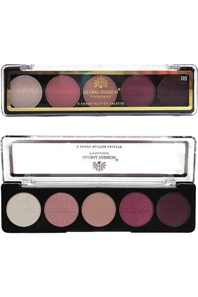 GLOBAL FASHION Professional 5-Color Eye Shad Palette - Long-Lasting Matte and...