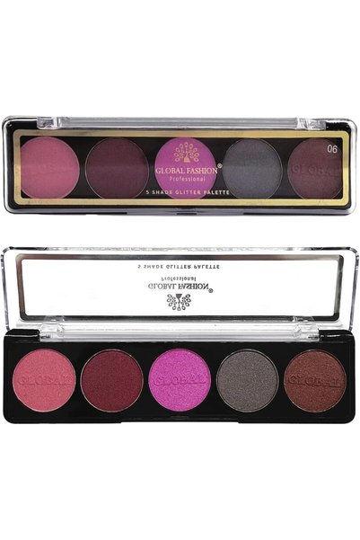 GLOBAL FASHION Professional 5-Color Eye Shad Palette - Long-Lasting Matte and...