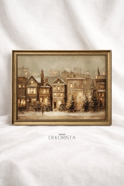HOME DEKORİSTA Πίνακας με θέμα την Πρωτοχρονιά σε στυλ vintage χωρίς πλαίσιο,...