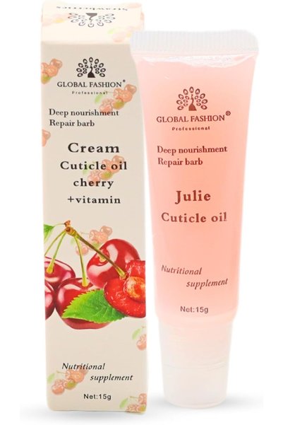 GLOBAL FASHION Professional Cream Cuticle Oil - Cherry Scent + Vitamins - Nou...
