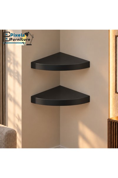 PixelsFurniture مجموعة من 2 قطعة ارفف عائمة زاوية للحائط من بكسل الأثاث, غرفة...