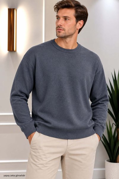 ModaPlaza Men's Plus Size Half-Sleeve Regular-Fit Knit Sweater