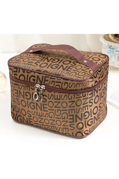 Choice coffee Big Size Women Cosmetic Bag Letter Large Capacity Multi-Functio...