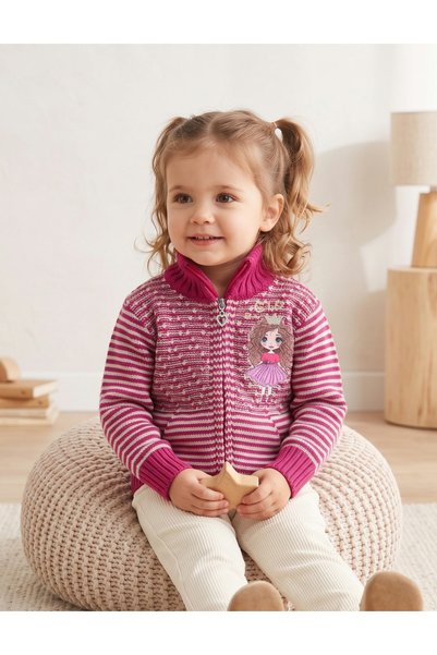MiniKids Pulover Eymen fetita, ciclam