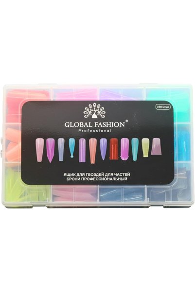 GLOBAL FASHION Professional Global Fashion 288 pcs Colored Nail Tips Set, Ful...