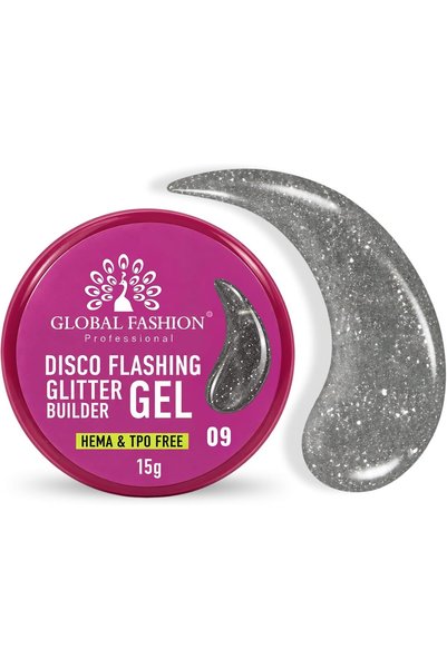 GLOBAL FASHION Professional Global Fashion Disco Flashing Glitter Builder Gel...