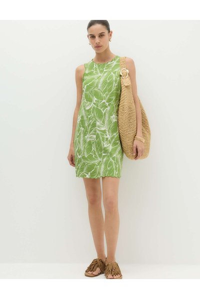 Marks & Spencer Rochie mini tip shift, imprimată, cu volane, din in bogat