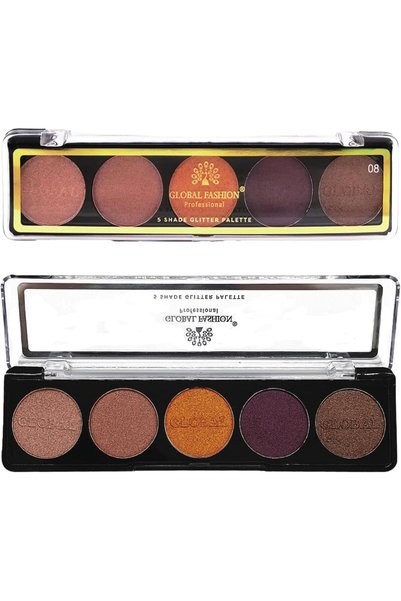 GLOBAL FASHION Professional 5-Color Eye Shad Palette - Long-Lasting Matte and...