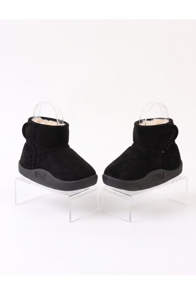 MiniKids Ghete stil UGG imblanite fetite Clibee, negru