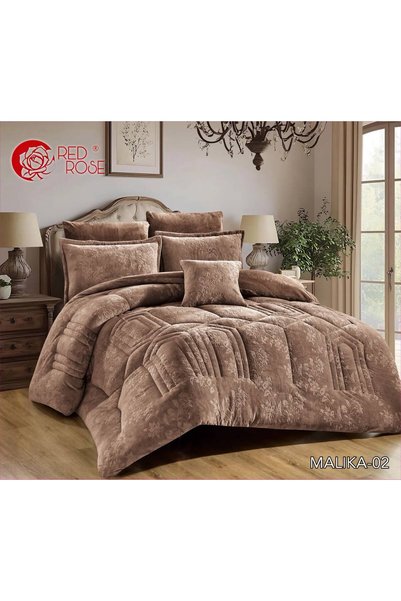 REDROSE COLOR لحاف كوين نفر ونص شتوي فرو محفر - وجهين بحشوة ثابتة _ 140*200 -...
