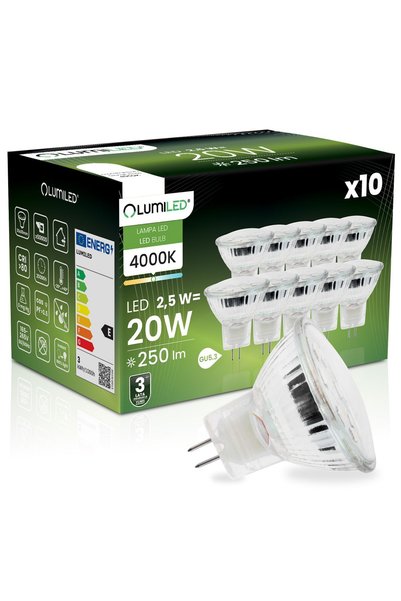 Lumiled 10x Bec LED GU4 Spot MR11 2.5W = 20W 250lm 4000K Neutru 120 °