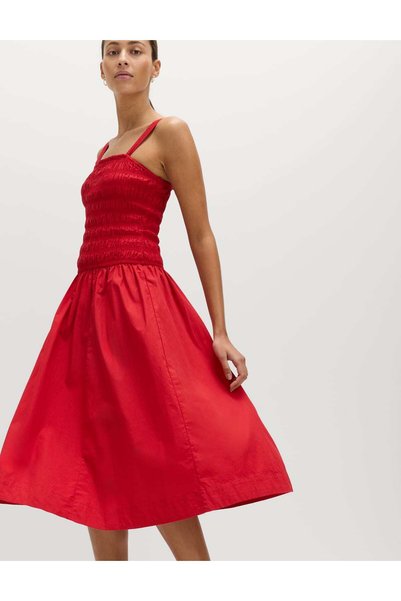 Marks & Spencer Rochie midi tip cami din bumbac pur, cu încrețituri