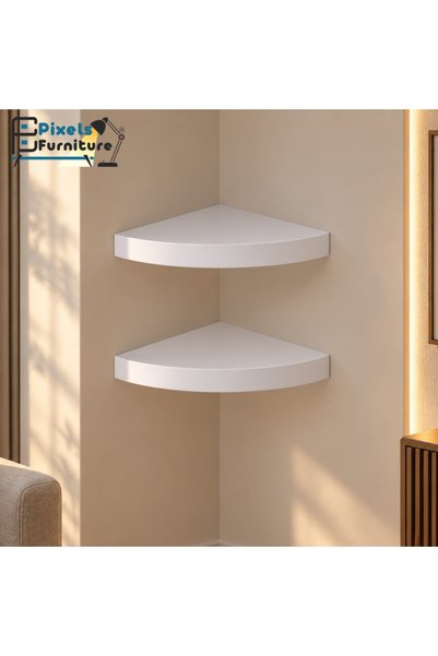 PixelsFurniture مجموعة من 2 قطعة ارفف عائمة زاوية للحائط من بكسل الأثاث, غرفة...