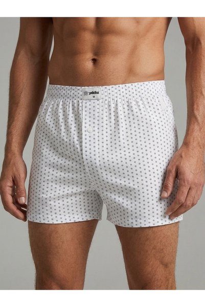 Alize Moda YILDIZ 100% Cotton Button-Front Relaxed Fit 3-Pack Men's Boxer Shorts