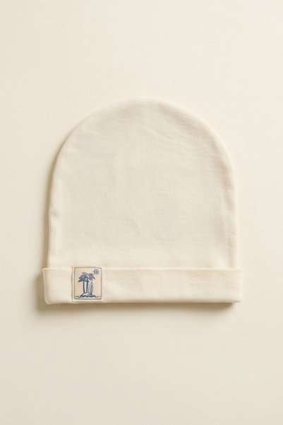 LOGO AKSESUAR Unisex Baby 100% Cotton Interlock Beanie with Palm Tree Emblem,...