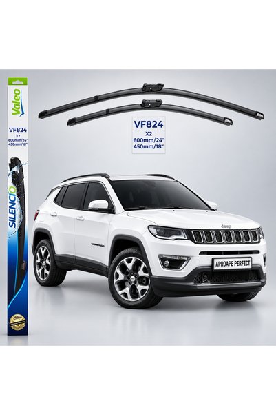 VALEO Wipers Jeep Compass (MP, M6, MV, M7) 2016→ | Silencio Xtrm VF824 | Fron...