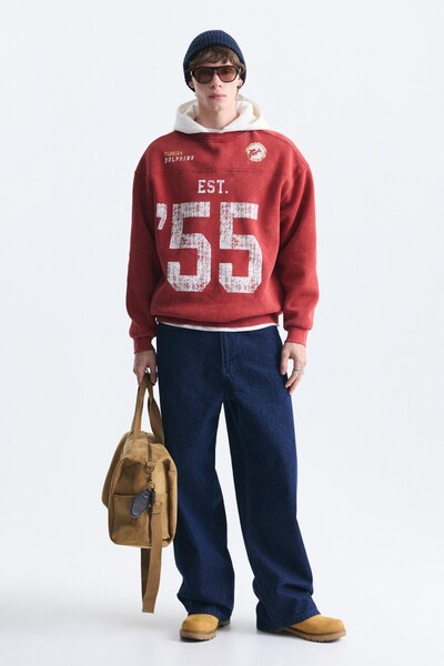 VAMOSCLO Oversize printed hooded sweatshirt