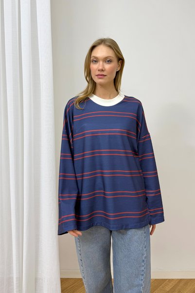 Melike Tatar Striped Basic Tunic 79-7020