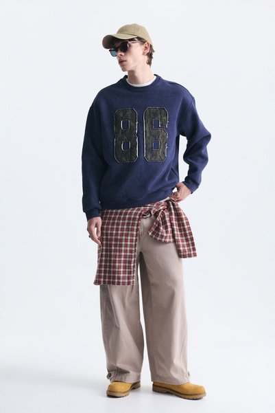 VAMOSCLO Oversize Crew Neck Sweatshirt