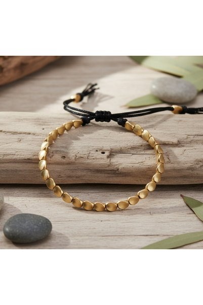 Karmashop Brățară Energetică Zen cu Mărgele din Cupru, Șnur Reglabil 16–25 cm...