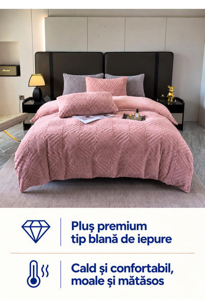 Frasin Select Lenjerie de pat Cocolino, Pluș premium tip blană de iepure, cu ...