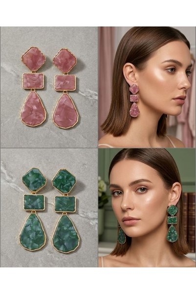 HOŞGÖR ACCESSORIES Colorful, Intricate Dangle Earrings